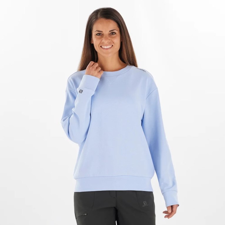 Light Blue Salomon Outlife Summer Women\'s Sweatshirt | IE BN1905